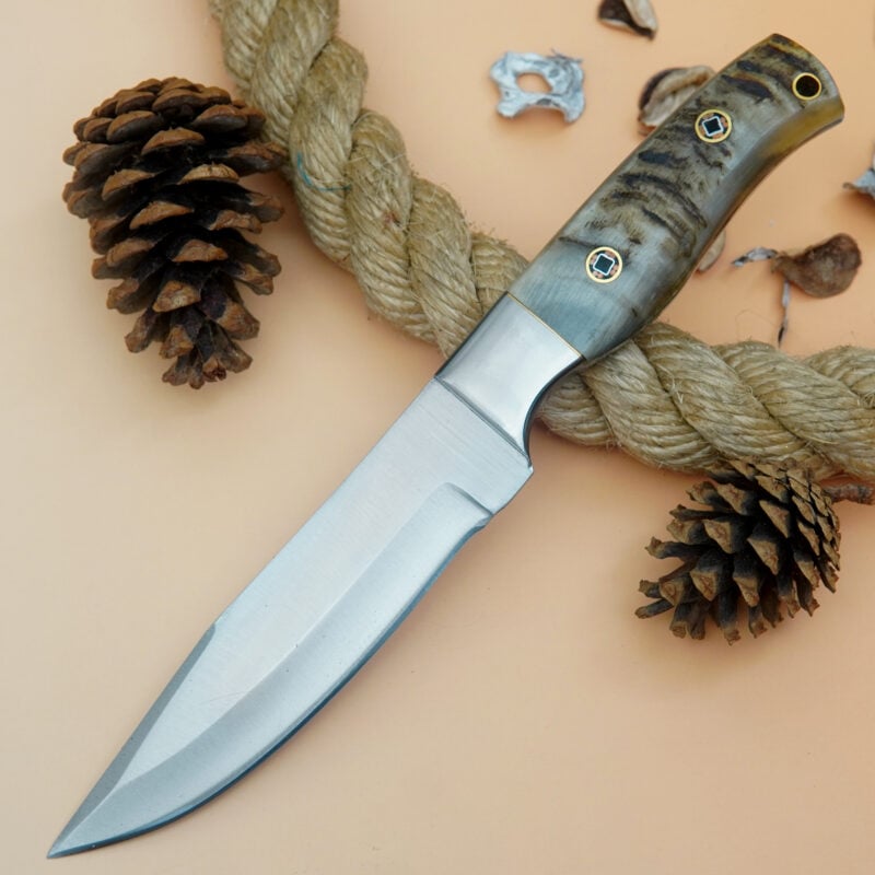 10" D2 KNIFE WITH MOSAIC PIN & LEATHER SHEATH SRH-2