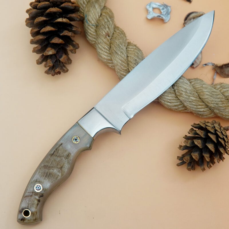 10" D2 KNIFE WITH MOSAIC PIN & LEATHER SHEATH SRH-5