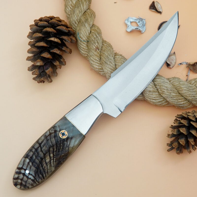 10" D2 KNIFE WITH MOSAIC PIN & LEATHER SHEATH SRH-6