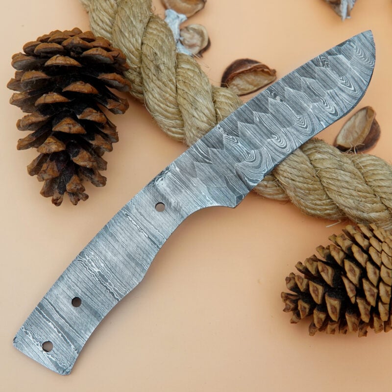 8" RAIN DROP PATTERN DAMASCUS STEEL BLANK BLADE CD6