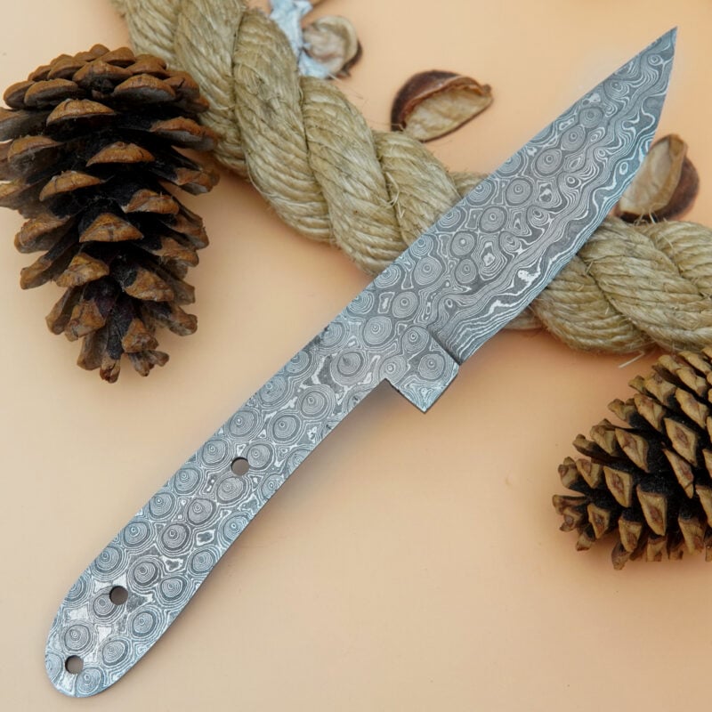 8" RAIN DROP PATTERN DAMASCUS STEEL BLANK BLADE CD2
